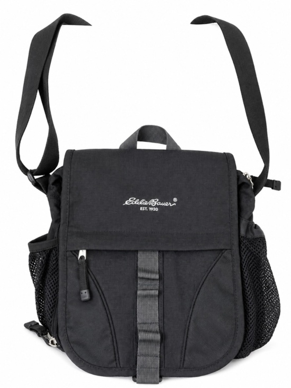 Eddie Bauer Black Crossbody Utility Messenger Travel Bag Organizer Nylon